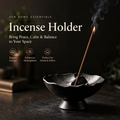 Sculpted Black Ceramic Incense Holder