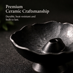 Sculpted Black Ceramic Incense Holder