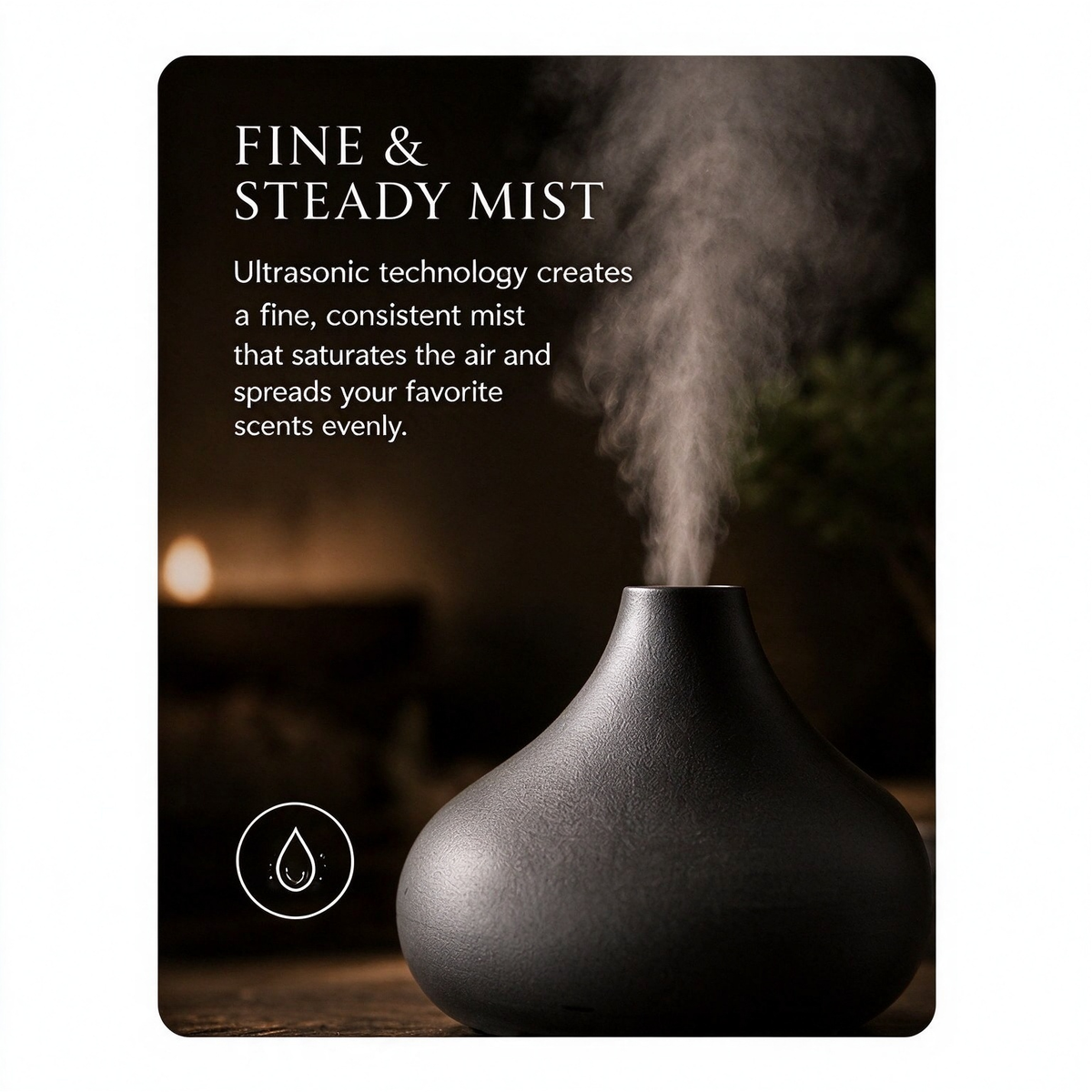 Ultrasonic Essential Oil Diffuser – Matte Black