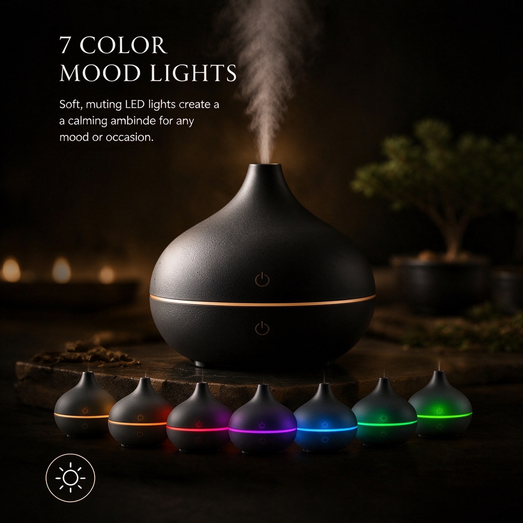 Ultrasonic Essential Oil Diffuser – Matte Black